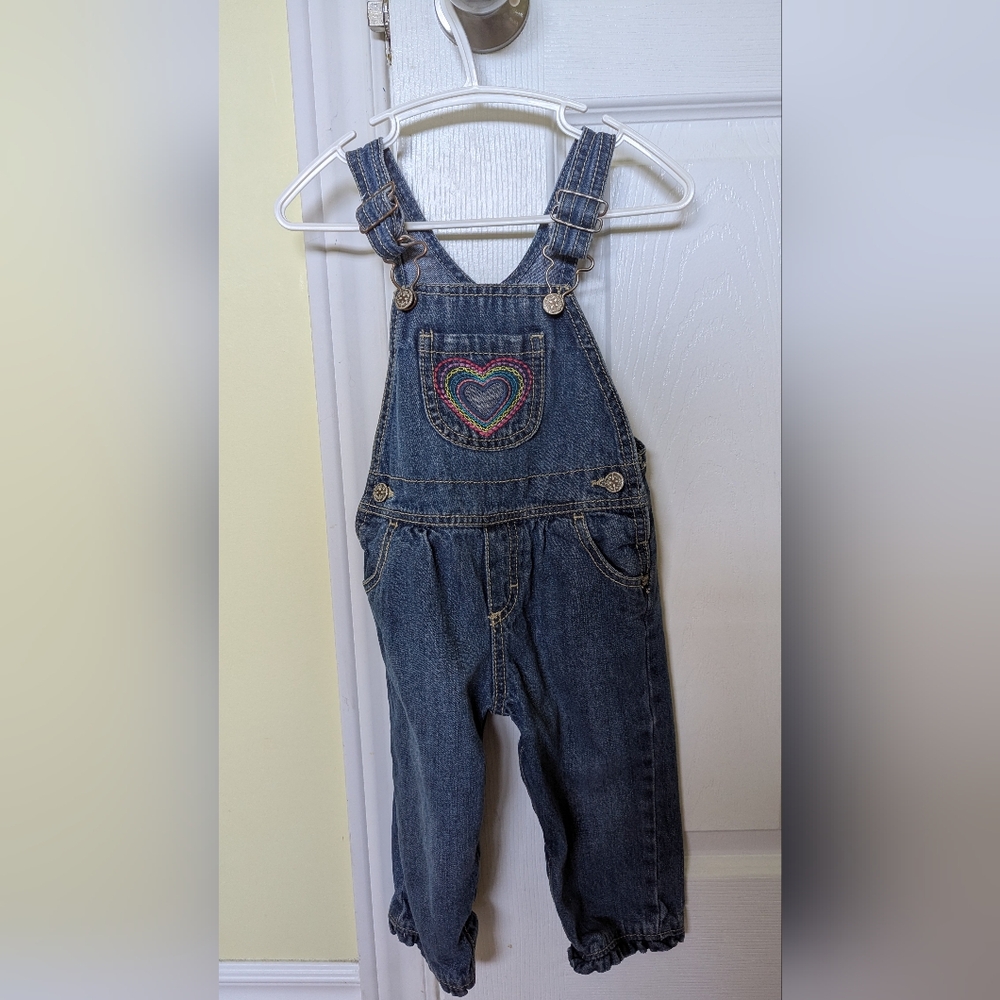 Oshkosh Overalls with Heart Embroidery 12m